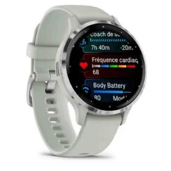 Garmin Venu 3S Lunette Silver Acier Inoxydable - Boîtier Vert Sauge - Bracelet Silicone Vert Sauge 41 Mm- 010-02785-01 -Accessoires De Mode ori garmin venu 3s lunette silver acier inoxydable boitier vert sauge bracelet silicone vert sauge 41 mm 010 02785 01 46326 69143