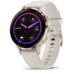 Garmin Venu 3S Lunette Soft Gold - Boîtier - Bracelet Silicone Ivoire 41 Mm- 010-02785-04