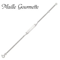 Gourmette Baptême Or Blanc à Graver Cloé -Accessoires De Mode ori gourmette bapteme or blanc a graver cloe 2527 7740