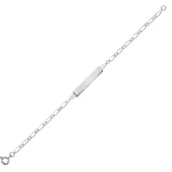 Gourmette Baptême Or Blanc à Graver Gaia -Accessoires De Mode ori gourmette bapteme or blanc a graver gaia 46057 68568