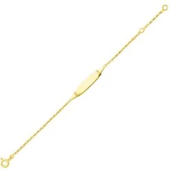 Gourmette Baptême Or Jaune à Graver Coralie -Accessoires De Mode ori gourmette bapteme or jaune a graver coralie 46080 68592