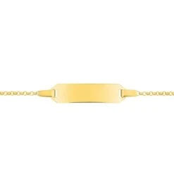Gourmette Baptême Or Jaune à Graver Dahlia -Accessoires De Mode ori gourmette bapteme or jaune a graver dahlia 46031 68534