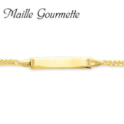 Gourmette Baptême Or Jaune à Graver Enchantée -Accessoires De Mode ori gourmette bapteme or jaune a graver enchantee 2529 7744