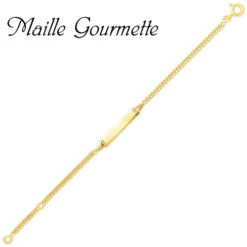 Gourmette Baptême Or Jaune à Graver Enchantée -Accessoires De Mode ori gourmette bapteme or jaune a graver enchantee 2529 7745