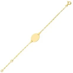 Gourmette Baptême Or Jaune à Graver Fantasia -Accessoires De Mode ori gourmette bapteme or jaune a graver fantasia 46064 68576