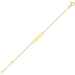 Gourmette Baptême Or Jaune à Graver Jasmine -Accessoires De Mode ori gourmette bapteme or jaune a graver jasmine 46015 68514