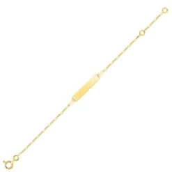 Gourmette Baptême Or Jaune à Graver Merveille -Accessoires De Mode ori gourmette bapteme or jaune a graver merveille 46034 68541