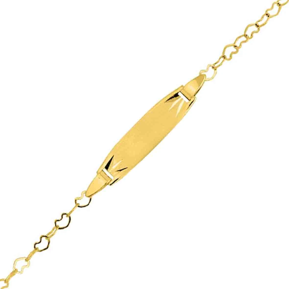 Gourmette Baptême Or Jaune à Graver Mylie 3 Gourmette Baptême Or Jaune à Graver Mylie