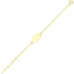 Gourmette Baptême Or Jaune à Graver Noblesse -Accessoires De Mode ori gourmette bapteme or jaune a graver noblesse 46044 68557