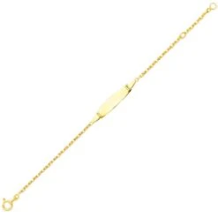 Gourmette Baptême Or Jaune à Graver Romane -Accessoires De Mode ori gourmette bapteme or jaune a graver romane 46082 68594