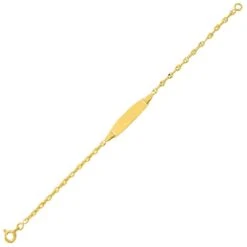 Gourmette Baptême Or Jaune à Graver Tropica -Accessoires De Mode ori gourmette bapteme or jaune a graver tropica 46124 68650