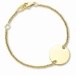 Gourmette Bébé Plaque Ronde Augis En Or Jaune Lyra J10104X000