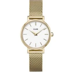 Cluse La Bohème Petite Mesh Gold White - - CW0101211001