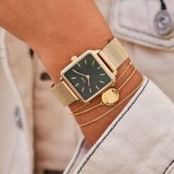 Cluse La Tétragone Mesh Black, Gold Colour - - CW10308 -Accessoires De Mode ori la tetragone mesh black gold colour cw10308 44731 66180