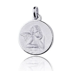 Médaille Ange Or Blanc 15 Mm Laïsa - 7415G