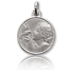 Médaille Ange Or Blanc 16 Mm Agathe - 9K20420G