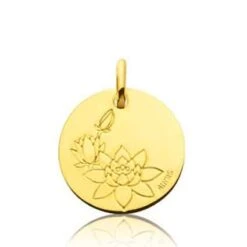 Médaille Fleur De Lotus Augis Or Jaune - 16 Mm - - J9031X0000