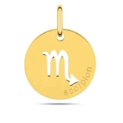Médaille Pendentif Zodiaque Scorpion Or Jaune Mihiarii