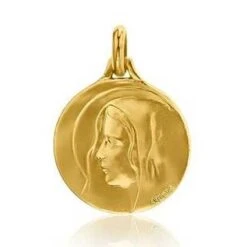 Médaille Vierge Au Voile Augis Patine Main En Or Jaune 16 Mm Oxana J4936X0000