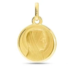 Médaille Vierge Or Blanc 15 Mm Axelle -9K20860G