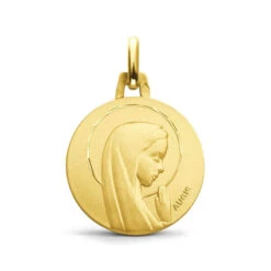 Médaille Vierge Priante En Or Jaune 16 Mm Clarence J4953X0000