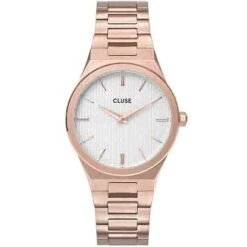 Montre Cluse Femme Vigoureux H-Link Rose Gold Snow White/Rose Gold - CW0101210001