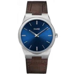 Montre Cluse Homme Vigoureux Leather Silver Dark Brown - CW0101503001