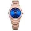 Montre D1 Milano Petite GEO Ultra Thin 34 - Femme Quartz- Cadran Bleu- 34 Mm - Acier Et PVD Rose - UTBL12 -Accessoires De Mode ori montre d1 milano petite geo ultra thin 34 femme quartz cadran bleu 34 mm acier et pvd rose utbl12 41353