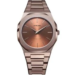 Montre D1 Milano Ultra Thin - Homme Quartz- Cadran Chocolat- 40 Mm - Acier Et PVD - UTBJ10