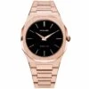 Montre D1 Milano Ultra Thin - Homme Quartz- Cadran Noir- 40 Mm - Acier Et PVD Rose - UTB03 -Accessoires De Mode ori montre d1 milano ultra thin homme quartz cadran noir 40 mm acier et pvd rose utb03 32102