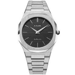 Montre D1 Milano Ultra Thin - Homme Quartz- Cadran Noir- 40 Mm - Acier Inoxydable - UTBJ14