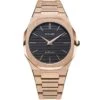 Montre D1 Milano Ultra Thin - Homme Quartz- Cadran Noir- 40 Mm - Acier Poli PVD Rose - UTBJ16 -Accessoires De Mode ori montre d1 milano ultra thin homme quartz cadran noir 40 mm acier poli pvd rose utbj16 38159