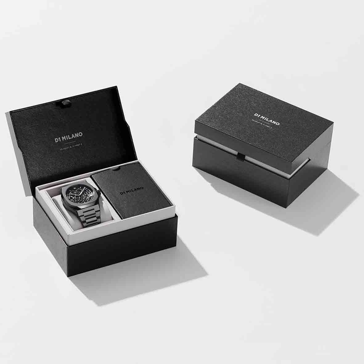 Montre D1 Milano Ultra Thin Monochrome Midnight - Homme Quartz- Cadran Bleu- 40 Mm - Acier Et PVD - UTBJ21 7 Montre D1 Milano Ultra Thin Monochrome Midnight - Homme Quartz- Cadran Bleu- 40 Mm - Acier Et PVD - UTBJ21 – Image 5