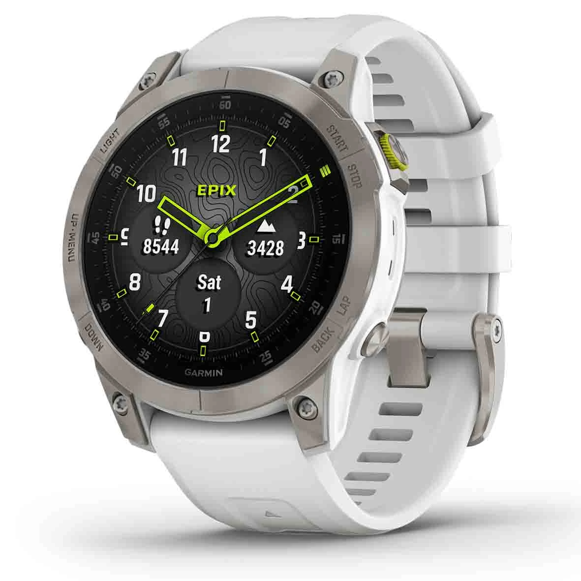 Montre Garmin Epix Sapphire, Titane, Silver Avec Bracelet Blanc 47 Mm- 010-02582-21 3 Montre Garmin Epix Sapphire, Titane, Silver Avec Bracelet Blanc 47 Mm- 010-02582-21
