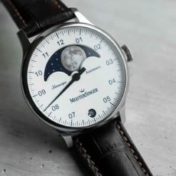 Montre MeisterSinger Lunascope Argenté Opalescent 40 Mm- LS901 -Accessoires De Mode ori montre meistersinger lunascope argente opalescent 40 mm ls901 40894 57244