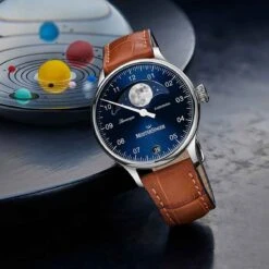 Montre MeisterSinger Lunascope Ponçage Solaire Bleu 40 Mm- LS908 -Accessoires De Mode ori montre meistersinger lunascope poncage solaire bleu 40 mm ls908 40895 57250