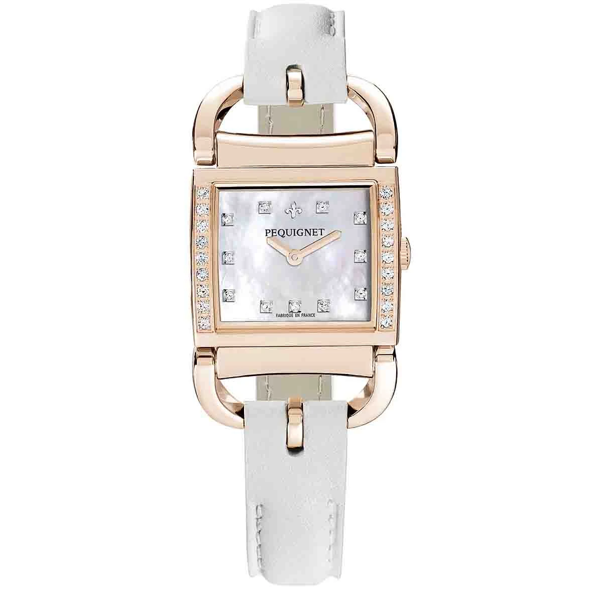 Montre Pequignet Attellage Quartz - Cadran Nacre Blanc - Bracelet Blanc Mat - 5896509CD-CBM 3 Montre Pequignet Attellage Quartz - Cadran Nacre Blanc - Bracelet Blanc Mat - 5896509CD-CBM