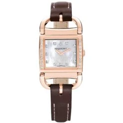 Montre Pequignet Attellage Quartz - Cadran Nacre Blanc - Bracelet Marron - 5896509CD