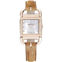 Montre Pequignet Attellage Quartz - Cadran Nacre Blanc - Bracelet Marron Clair - 5896509CD-CMC