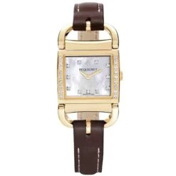 Montre Pequignet Attellage Quartz - Cadran Nacre Blanc - Bracelet Marron Foncé - 5895509CD