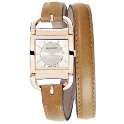 Montre Pequignet Attellage Quartz - Cadran Nacre Blanc - Bracelet Marron Foncé - 5896438-DTC