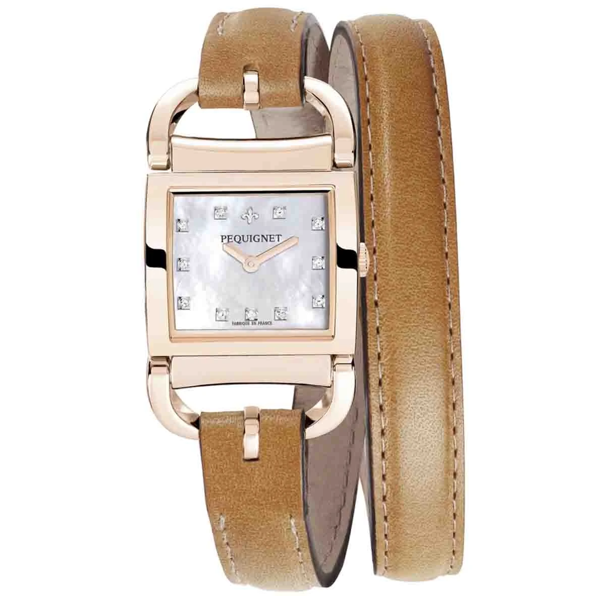 Montre Pequignet Attellage Quartz - Cadran Nacre Blanc - Bracelet Marron Foncé - 5896508CD-DTC 4 Montre Pequignet Attellage Quartz - Cadran Nacre Blanc - Bracelet Marron Foncé - 5896508CD-DTC – Image 2