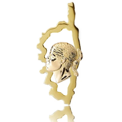 Pendentif Corse Tête De Maure Or Blanc Elise - XPGV4T13 3 Pendentif Corse Tête De Maure Or Blanc Elise - XPGV4T13