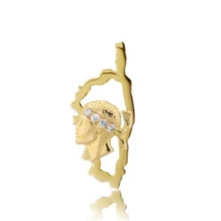 Pendentif Corse Tête De Maure Sertie De Diamants Or Jaune Louise - XPGV2T1D