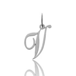 Pendentif Or Blanc Initiale V Klara