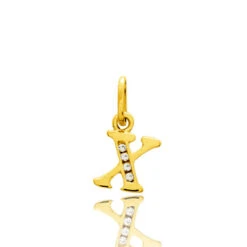 Pendentif Or Jaune Et Oxyde De Zirconium Initiale X Dakota