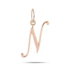 Pendentif Or Rose Initiale N Mitsuko