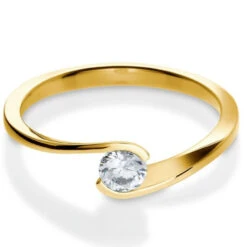 Solitaire Diamant Or Jaune En Or Jaune Diamant De 0.10 Ct - Kélianne -Accessoires De Mode ori solitaire diamant or jaune en or jaune diamant de 0 10 ct kelianne 24951 30085