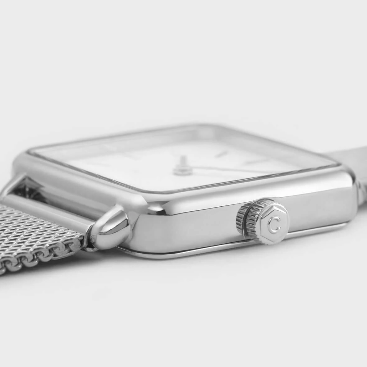 Cluse Tétragone Silver Mesh/White - 28.5 Mm - CW0101207003 4 Cluse Tétragone Silver Mesh/White - 28.5 Mm - CW0101207003 – Image 2