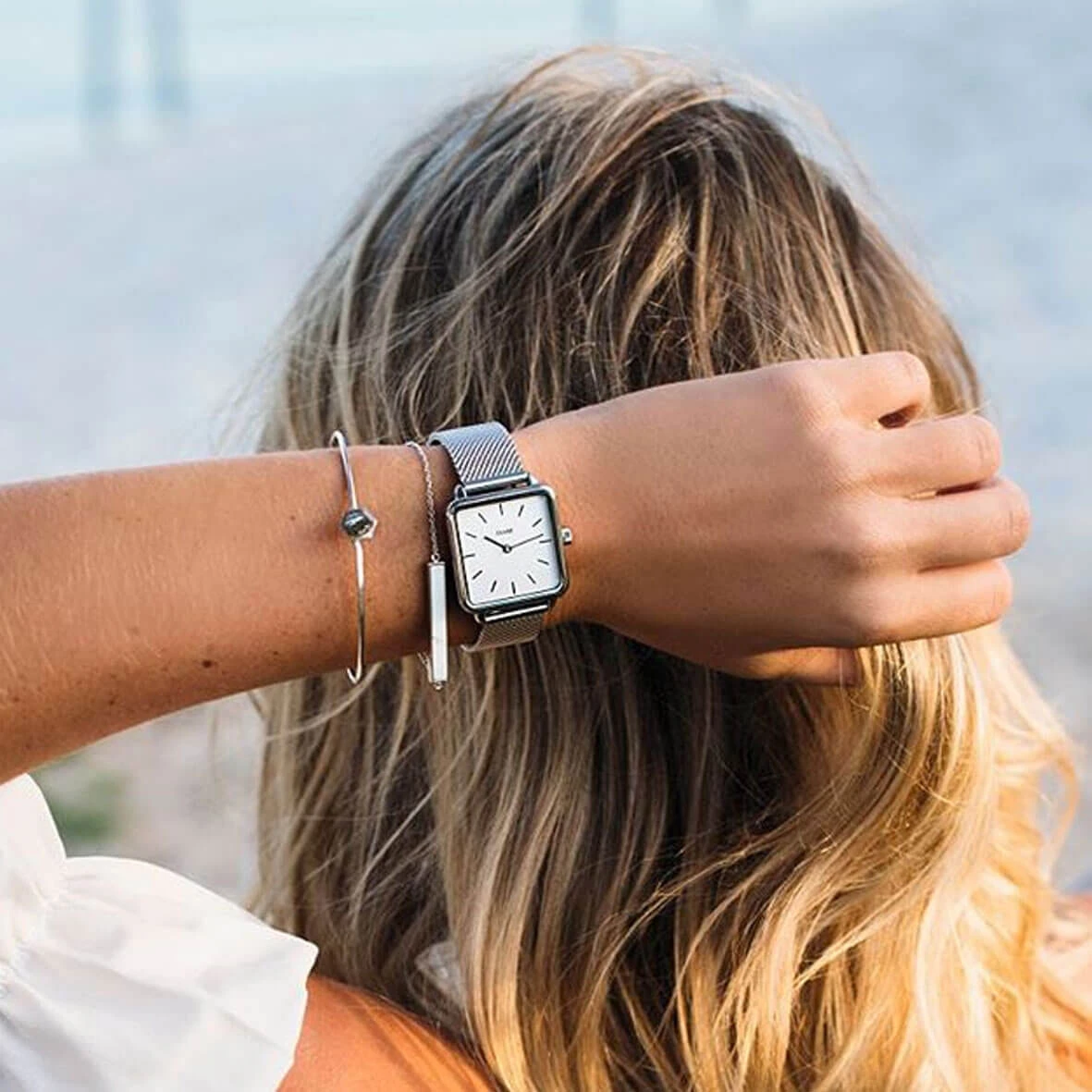 Cluse Tétragone Silver Mesh/White - 28.5 Mm - CW0101207003 6 Cluse Tétragone Silver Mesh/White - 28.5 Mm - CW0101207003 – Image 4